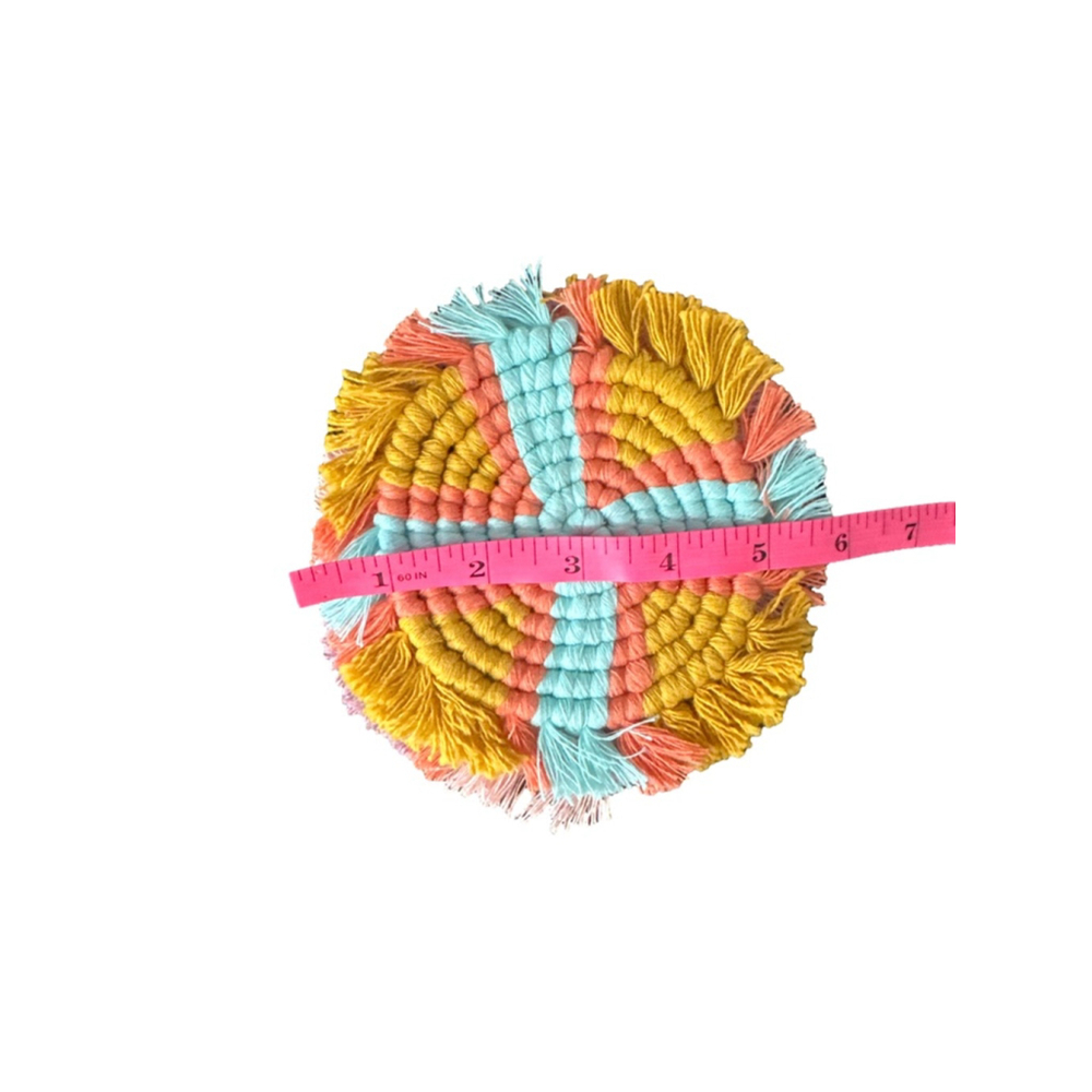 Macramé Coasters Set of 2 Multi-color - Picture 2 of 3